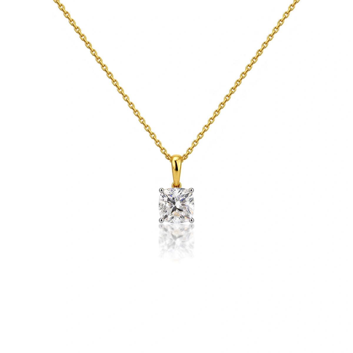1 Carat Cushion-Cut Diamond Solitaire Pendant by Fortune Jewellery 