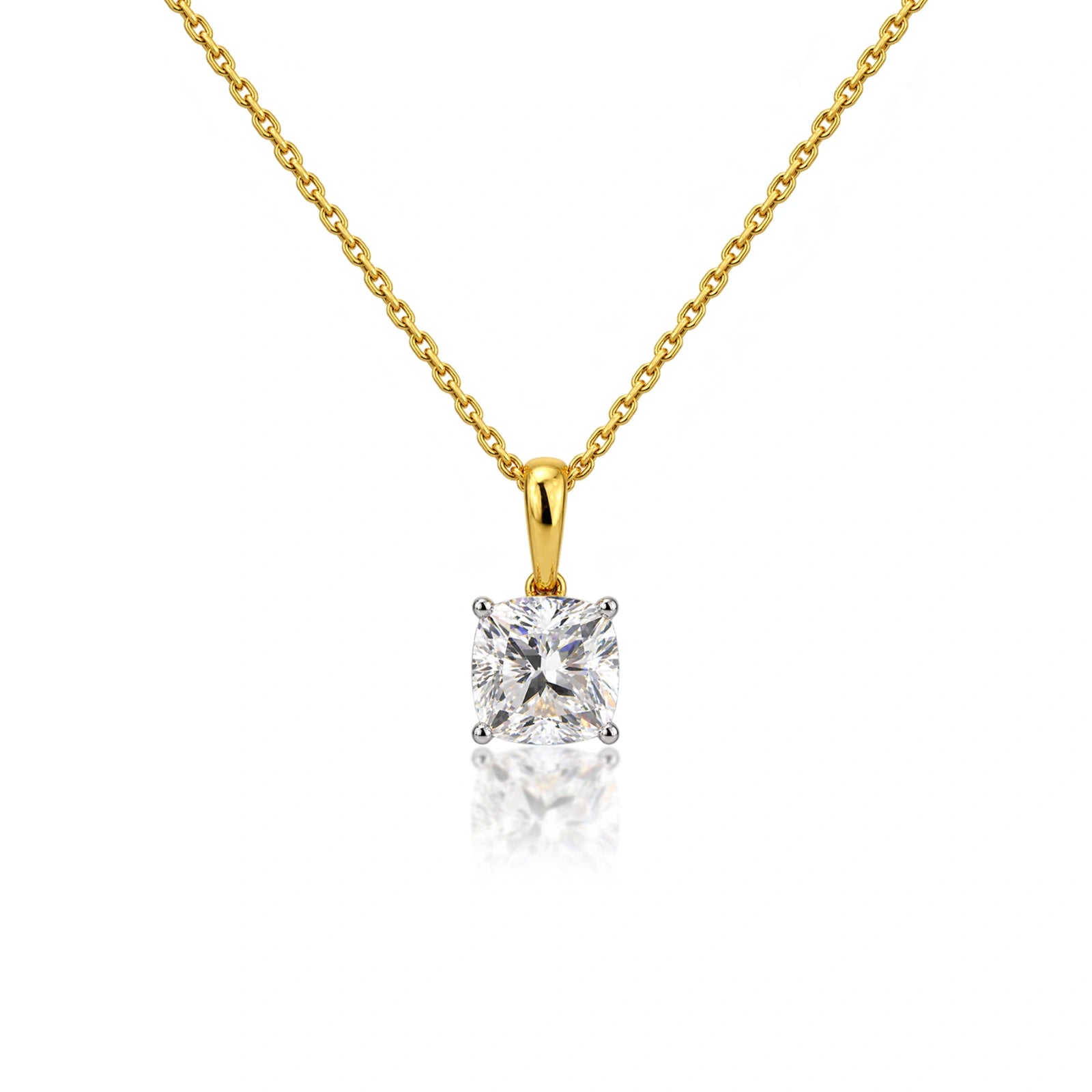 2 Ct Cushion-Cut Diamond Solitaire Pendant by Fortune Jewellery 