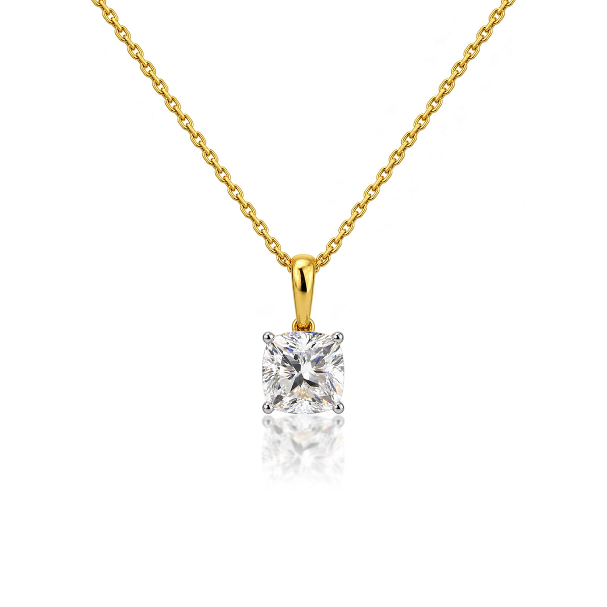 2 Ct Cushion-Cut Diamond Solitaire Pendant by Fortune Jewellery 