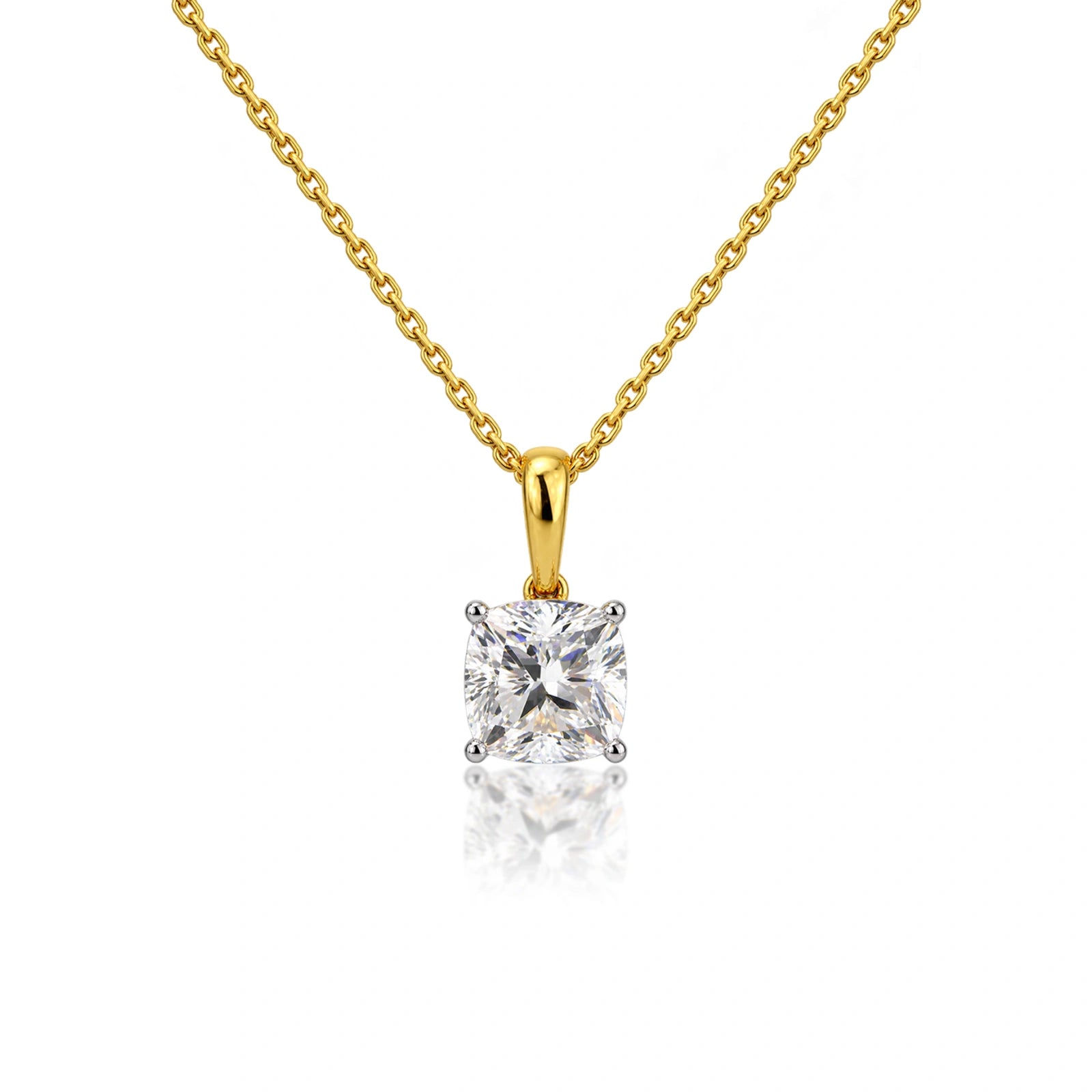 3 Carat Cushion-Cut Diamond Solitaire Pendant by Fortune Jewellery 