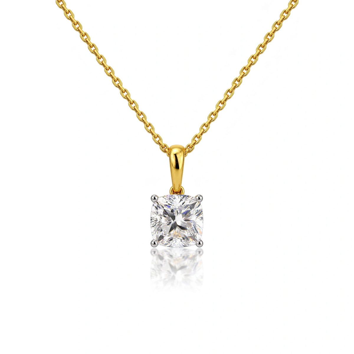 3 Carat Cushion-Cut Diamond Solitaire Pendant by Fortune Jewellery 