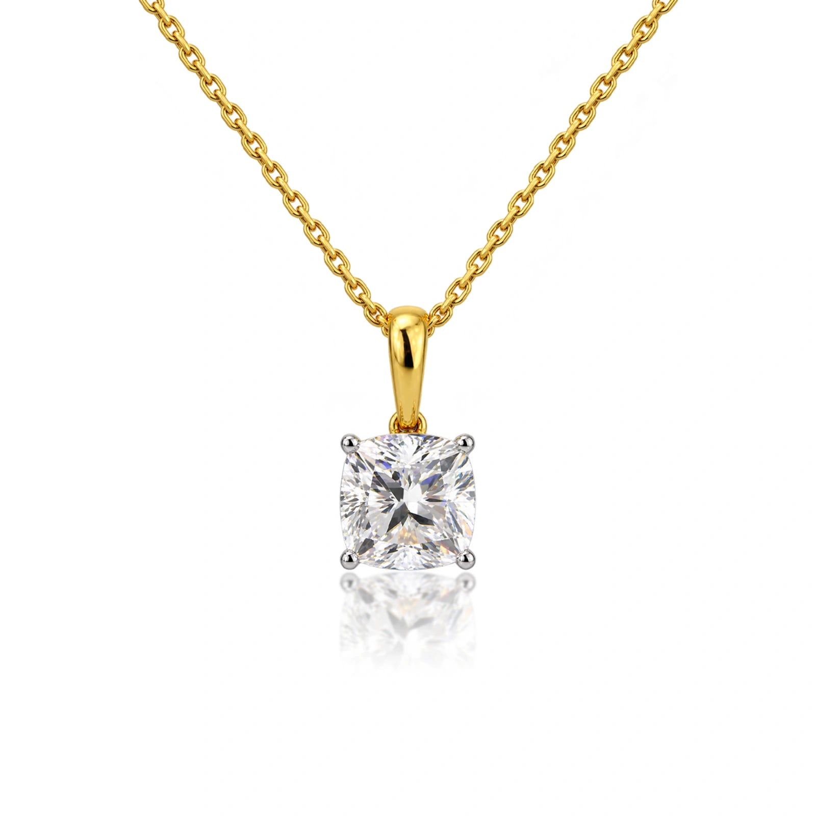 4 Ct Cushion-Cut Diamond Solitaire Pendant by Fortune Jewellery 