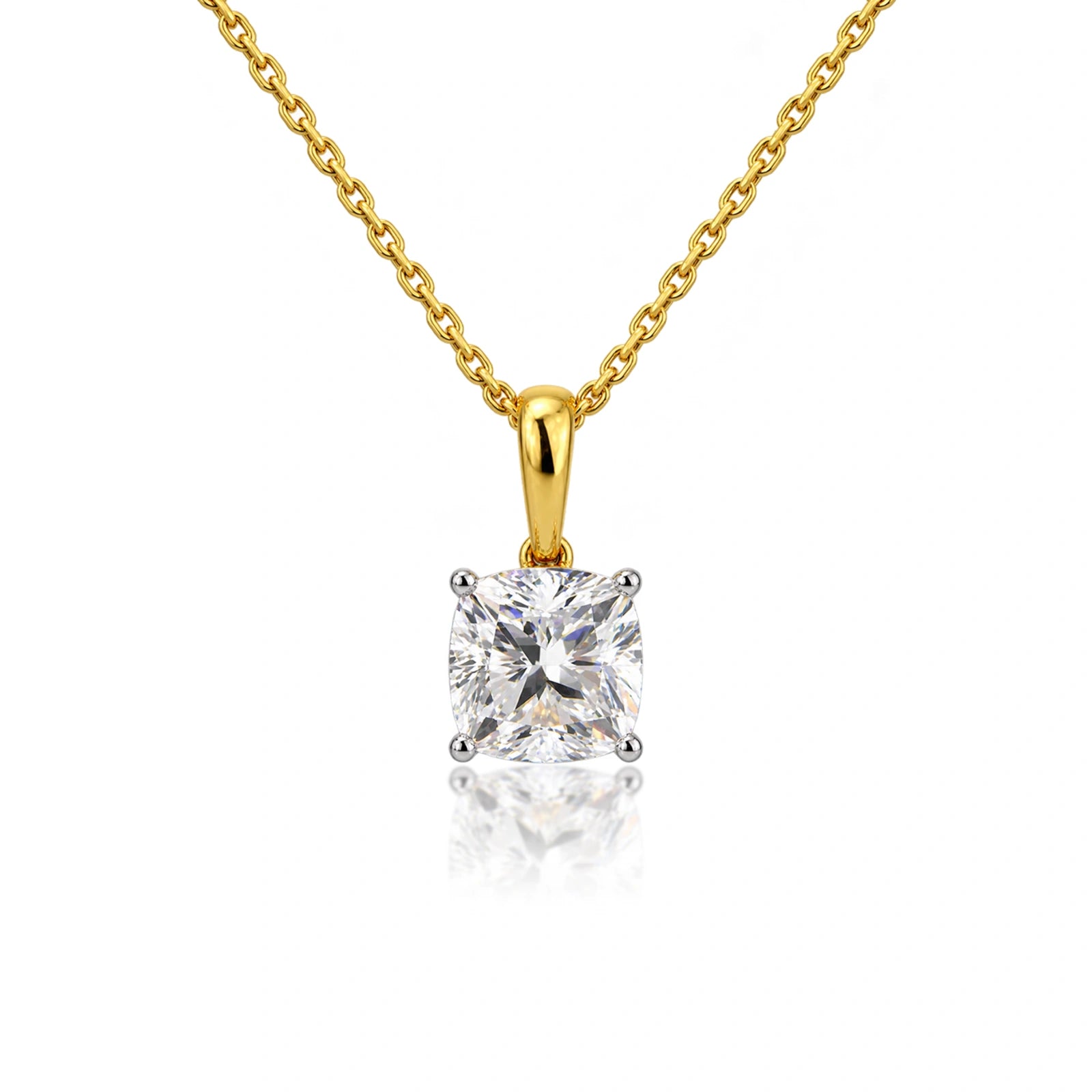5 Carat Cushion-Cut Diamond Solitaire Pendant by Fortune Jewellery 