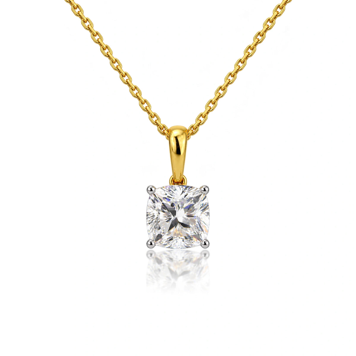 5 Carat Cushion-Cut Diamond Solitaire Pendant by Fortune Jewellery 