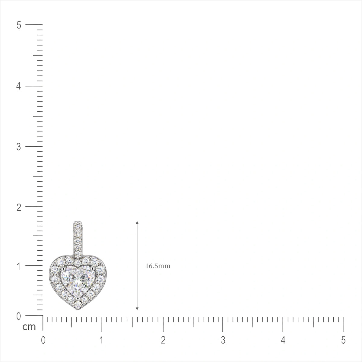 0.5 Ct Heart Cut Diamond Halo Pendant