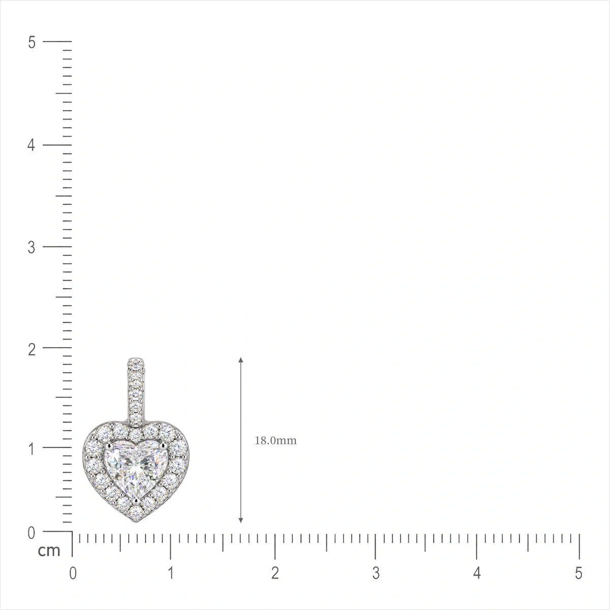 Lab grown 1 Ct Heart Cut Diamond Halo Pendant by Fortune Jewellery 