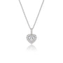 1 Ct Heart Cut Diamond Halo Pendant by Fortune Jewellery 