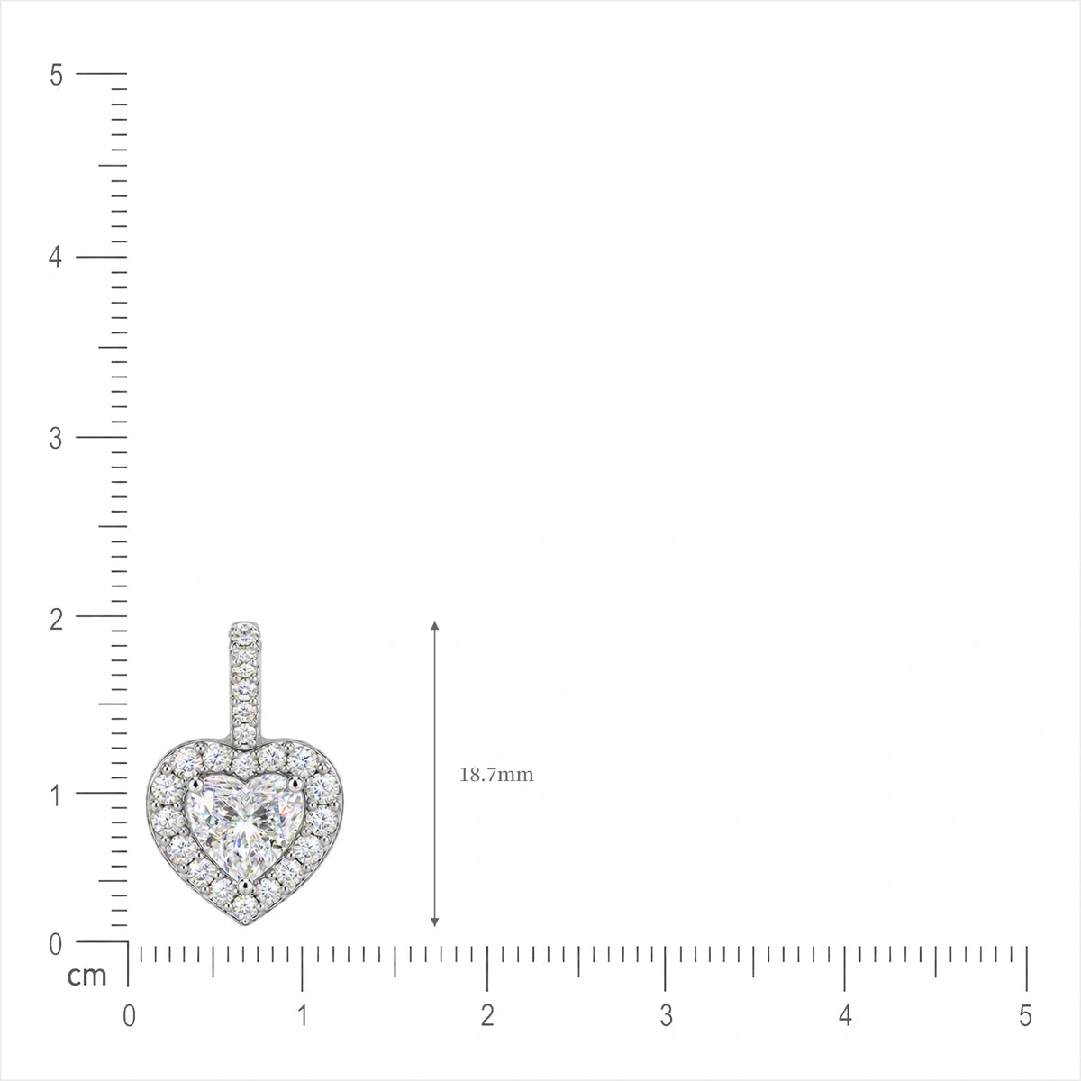 Lab grown 2 Ct Heart Cut Diamond Halo Pendant by Fortune Jewellery 