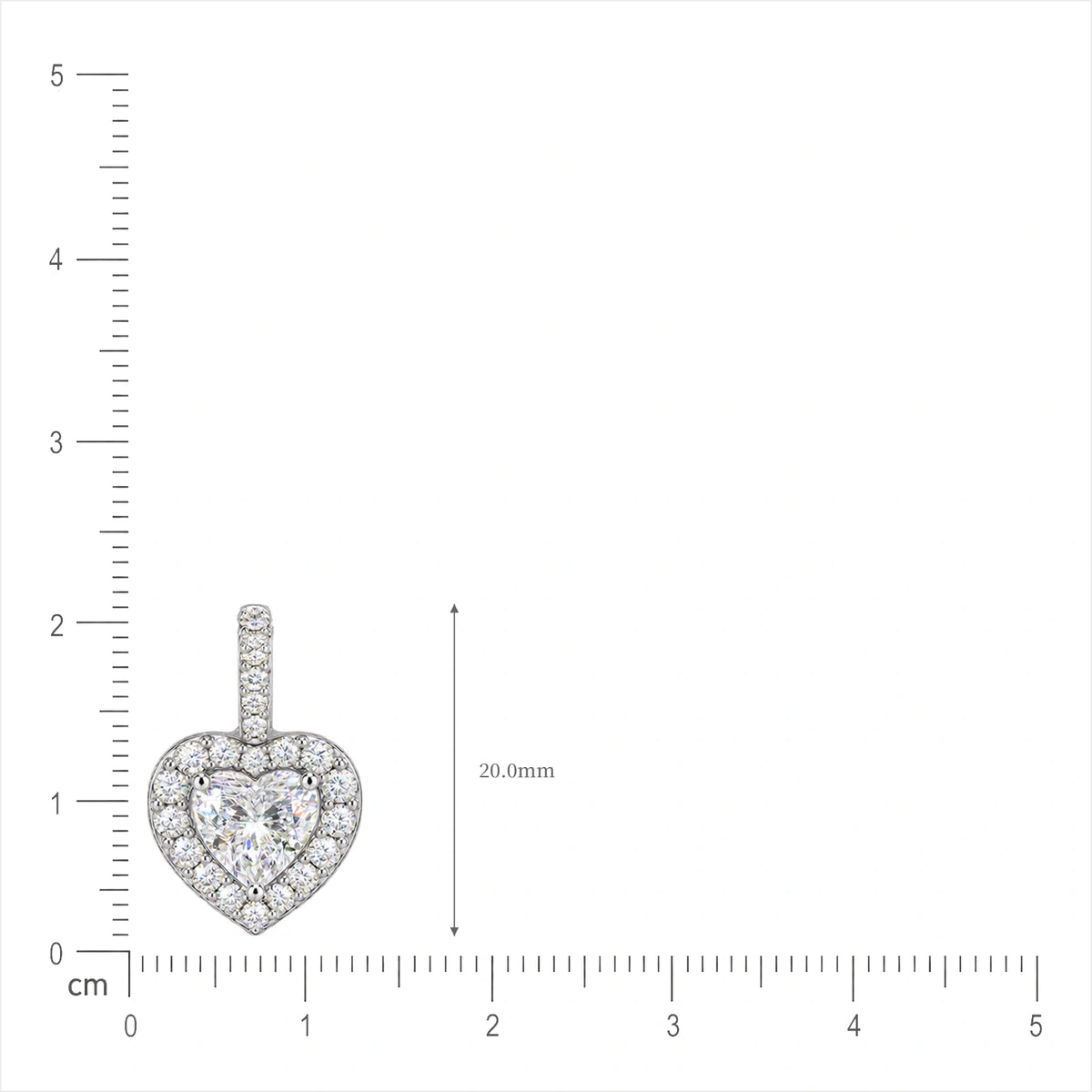 Lab grown 4 Ct Heart Cut Diamond Halo Pendant by Fortune Jewellery 