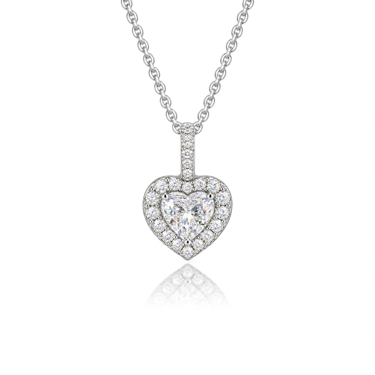 4 Ct Heart Cut Diamond Halo Pendant by Fortune Jewellery 