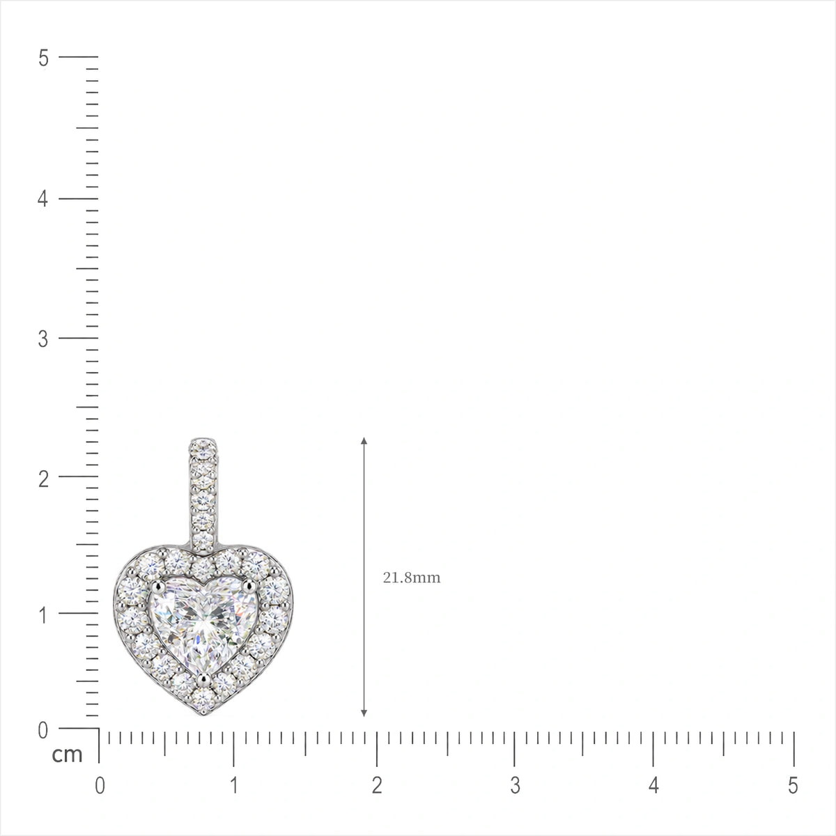 Lab grown 5 Ct Heart Cut Diamond Halo Pendant by Fortune Jewellery 