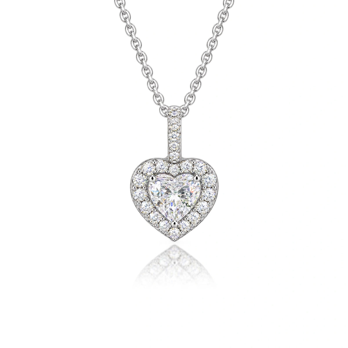 5 Ct Heart Cut Diamond Halo Pendant by Fortune Jewellery 
