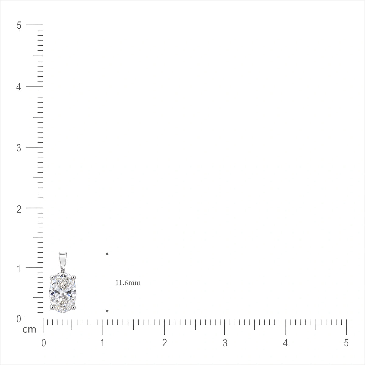 Lab grown 0.5 Ct Oval Solitaire Pendant by Fortune Jewellery 