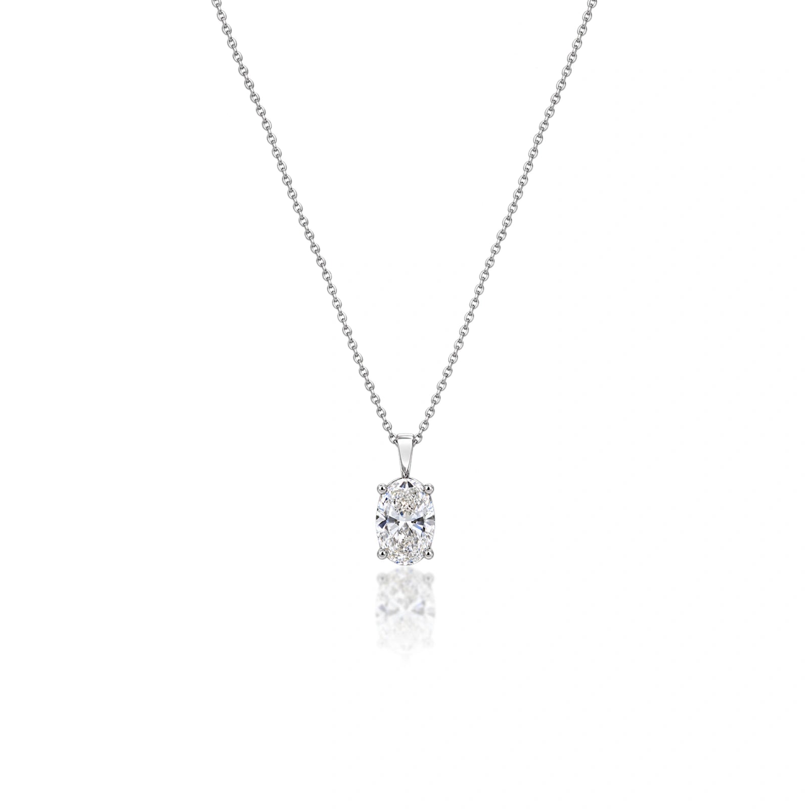 0.5 Ct Oval Solitaire Pendant by Fortune Jewellery 