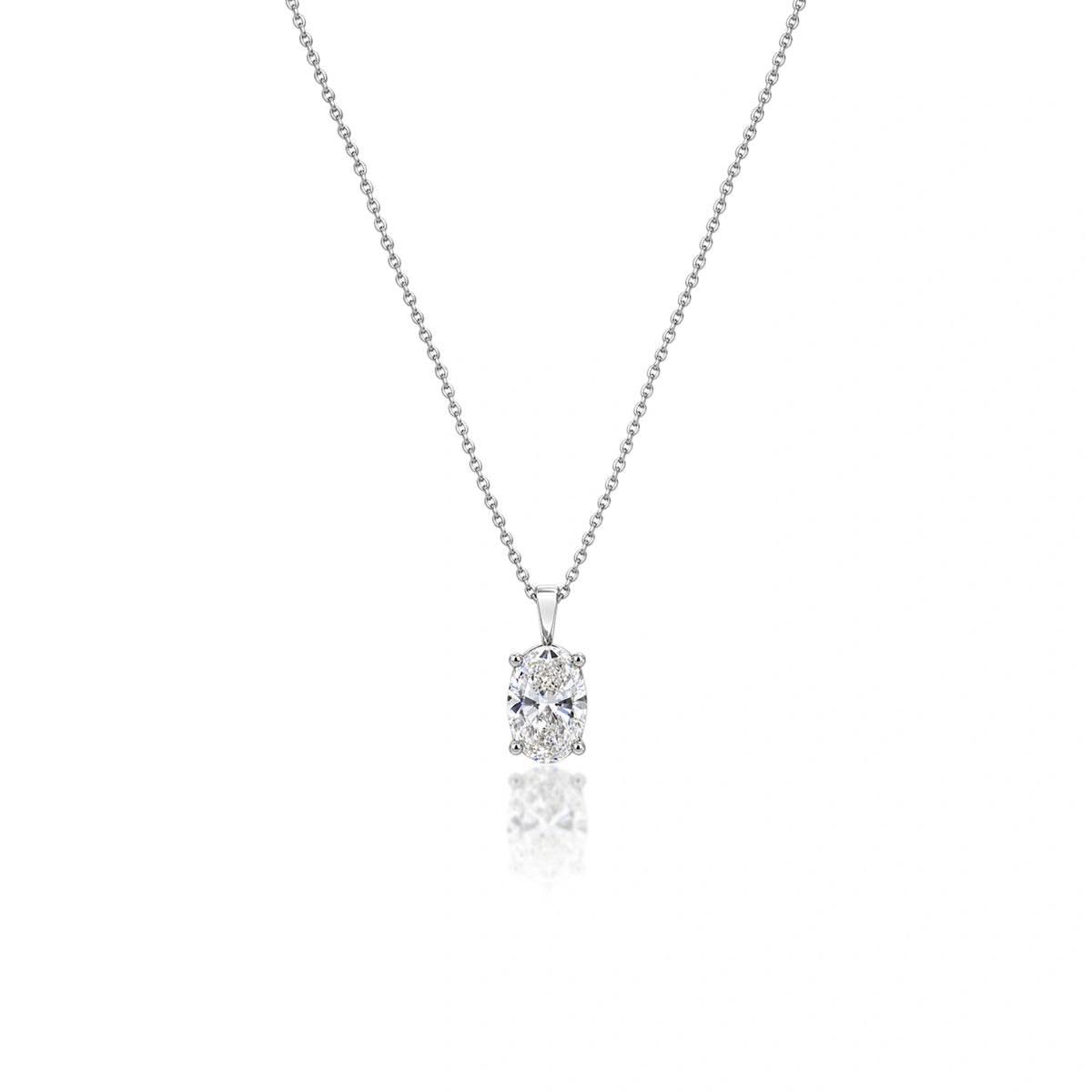 0.5 Ct Oval Solitaire Pendant by Fortune Jewellery 