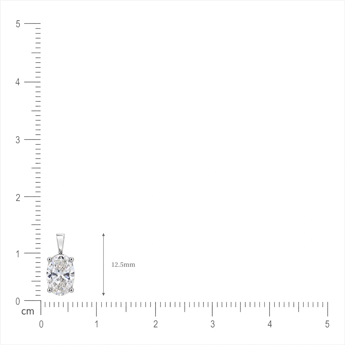 Lab grown 0.75 Ct Oval Solitaire Pendant by Fortune Jewellery 