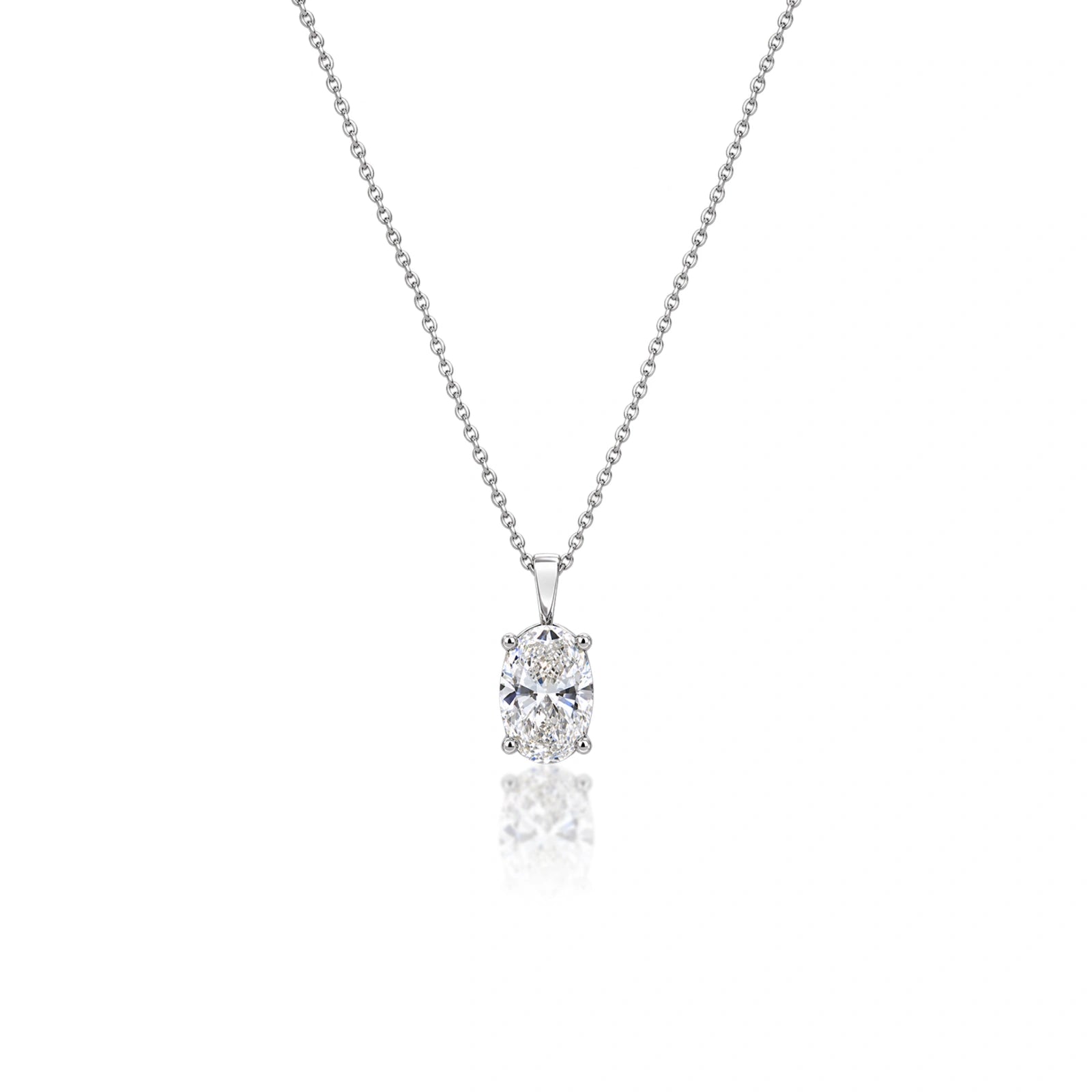 0.75 Ct Oval Solitaire Pendant by Fortune Jewellery 
