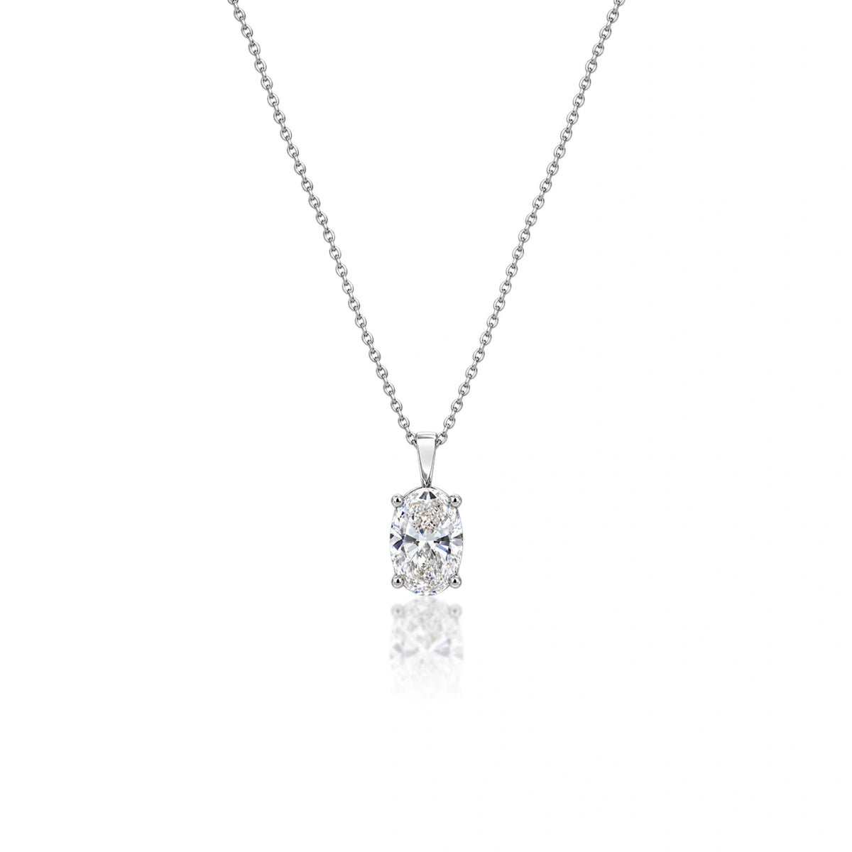 0.75 Ct Oval Solitaire Pendant by Fortune Jewellery 