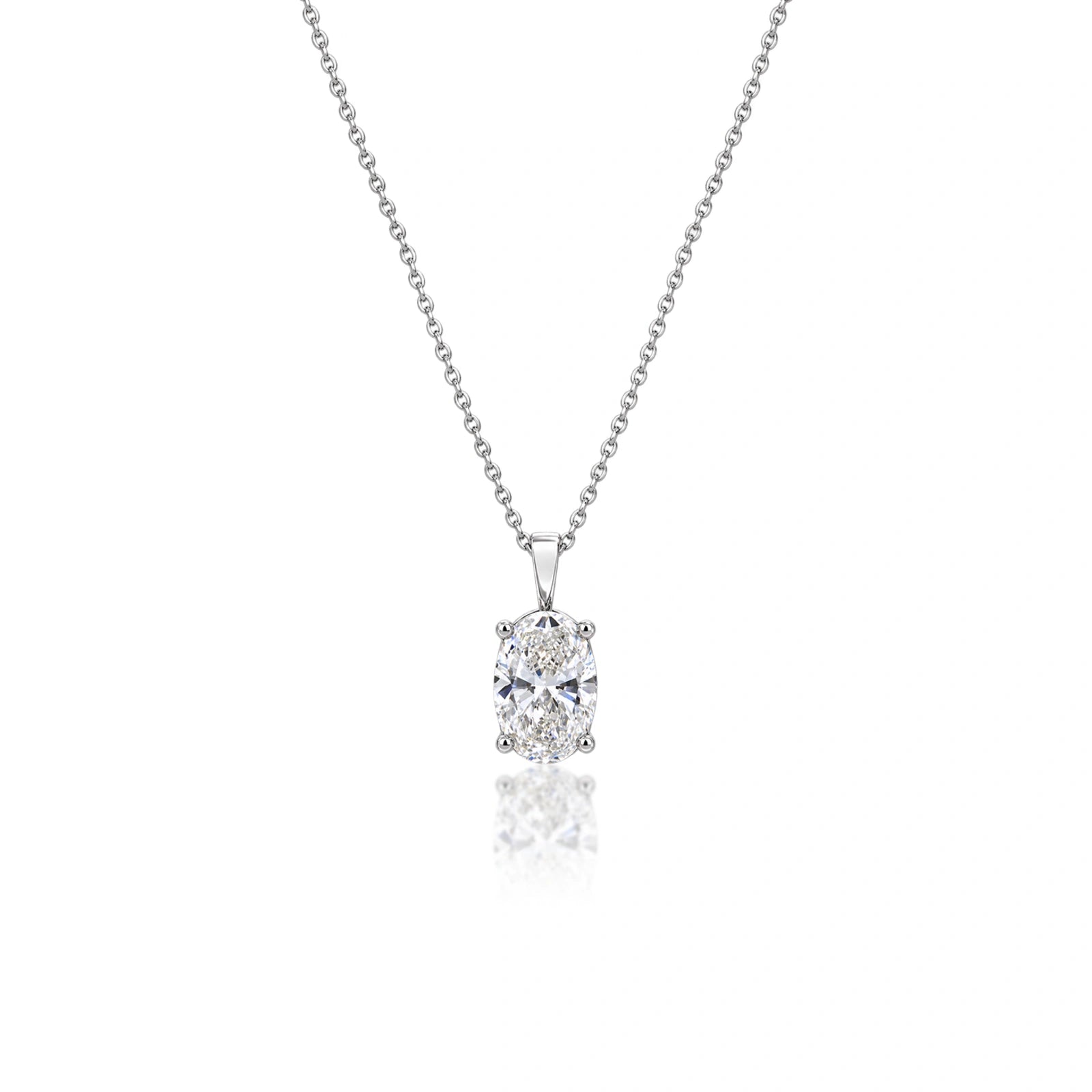 1 Ct Oval Solitaire Pendant by Fortune Jewellery 