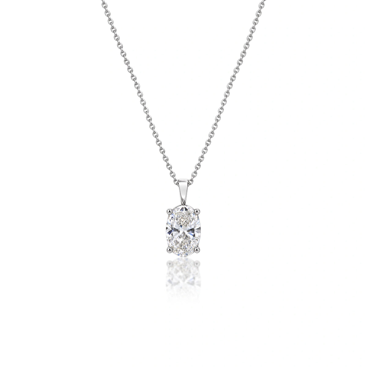 1 Ct Oval Solitaire Pendant by Fortune Jewellery 