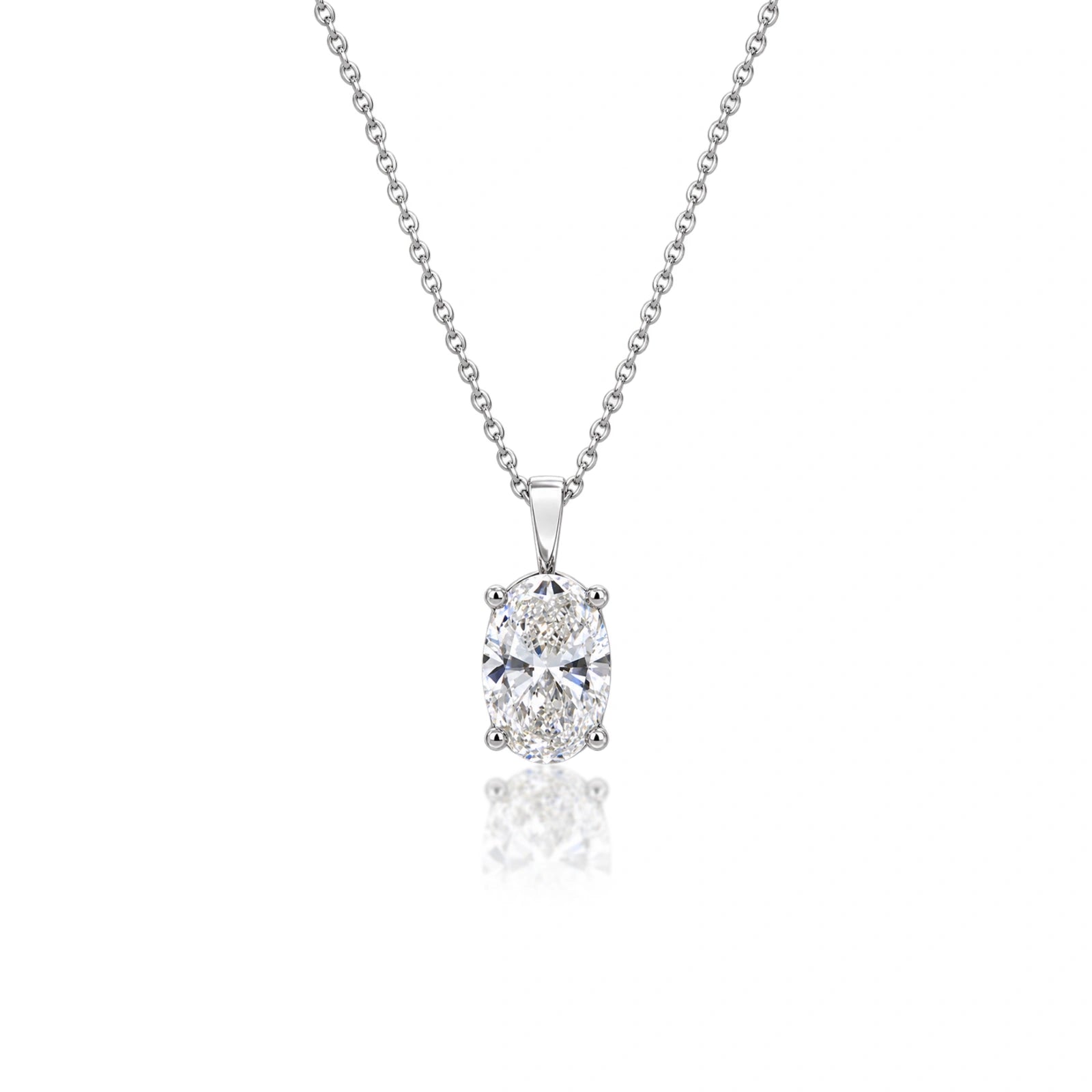 2 Ct Oval Solitaire Pendant by Fortune Jewellery 