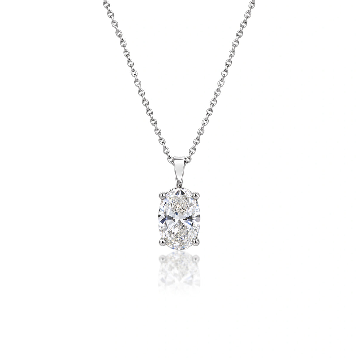2 Ct Oval Solitaire Pendant by Fortune Jewellery 