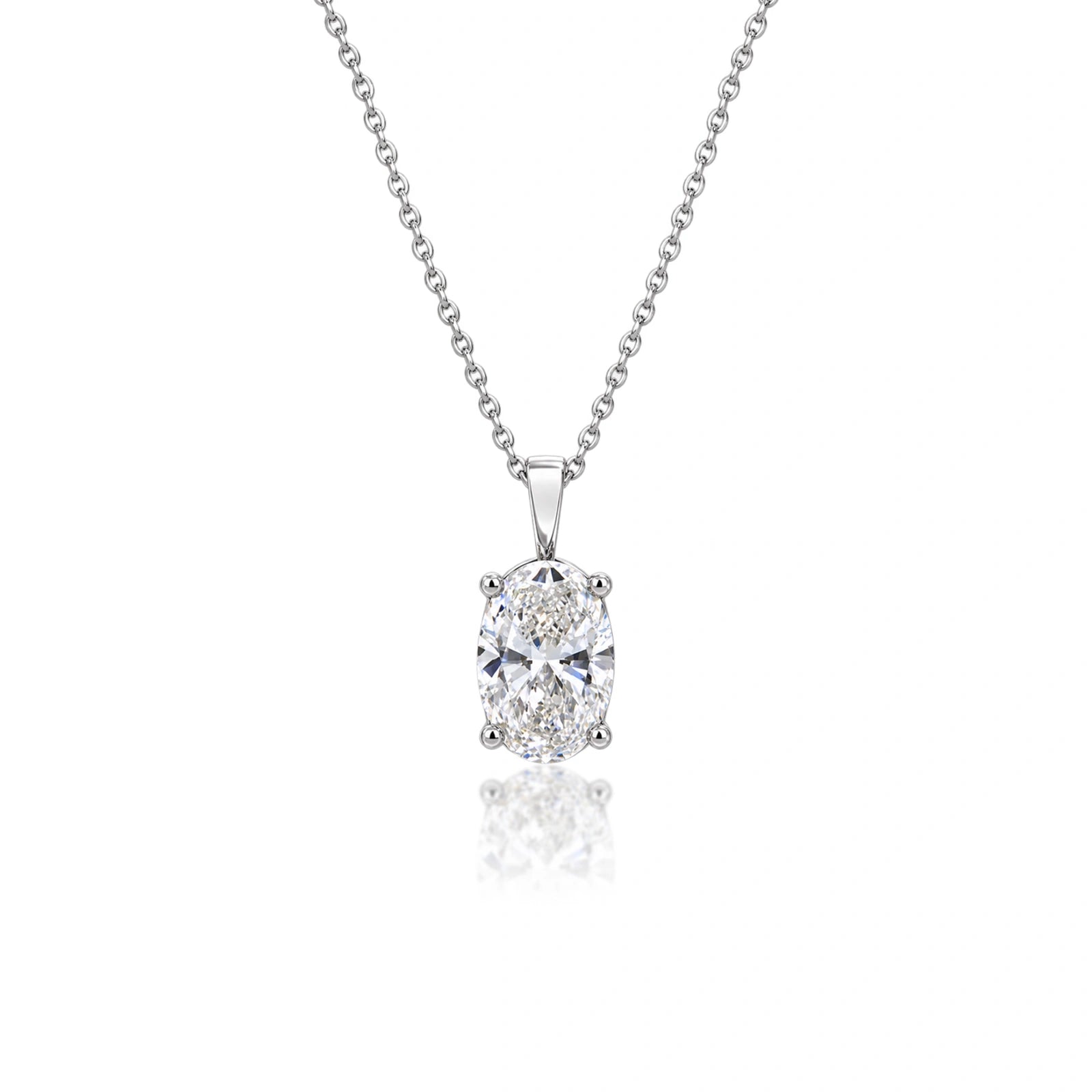 3 Ct Oval Solitaire Pendant by Fortune Jewellery 