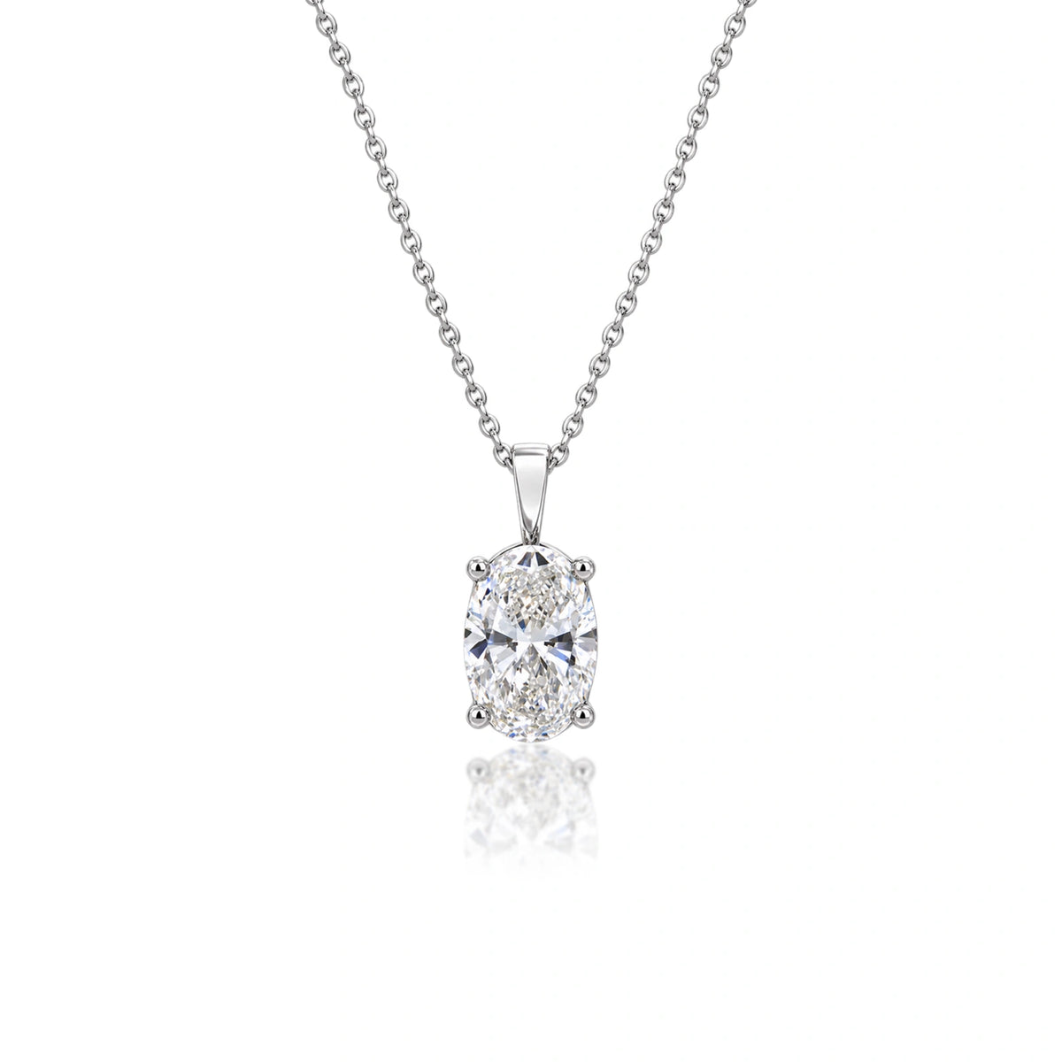 3 Ct Oval Solitaire Pendant by Fortune Jewellery 