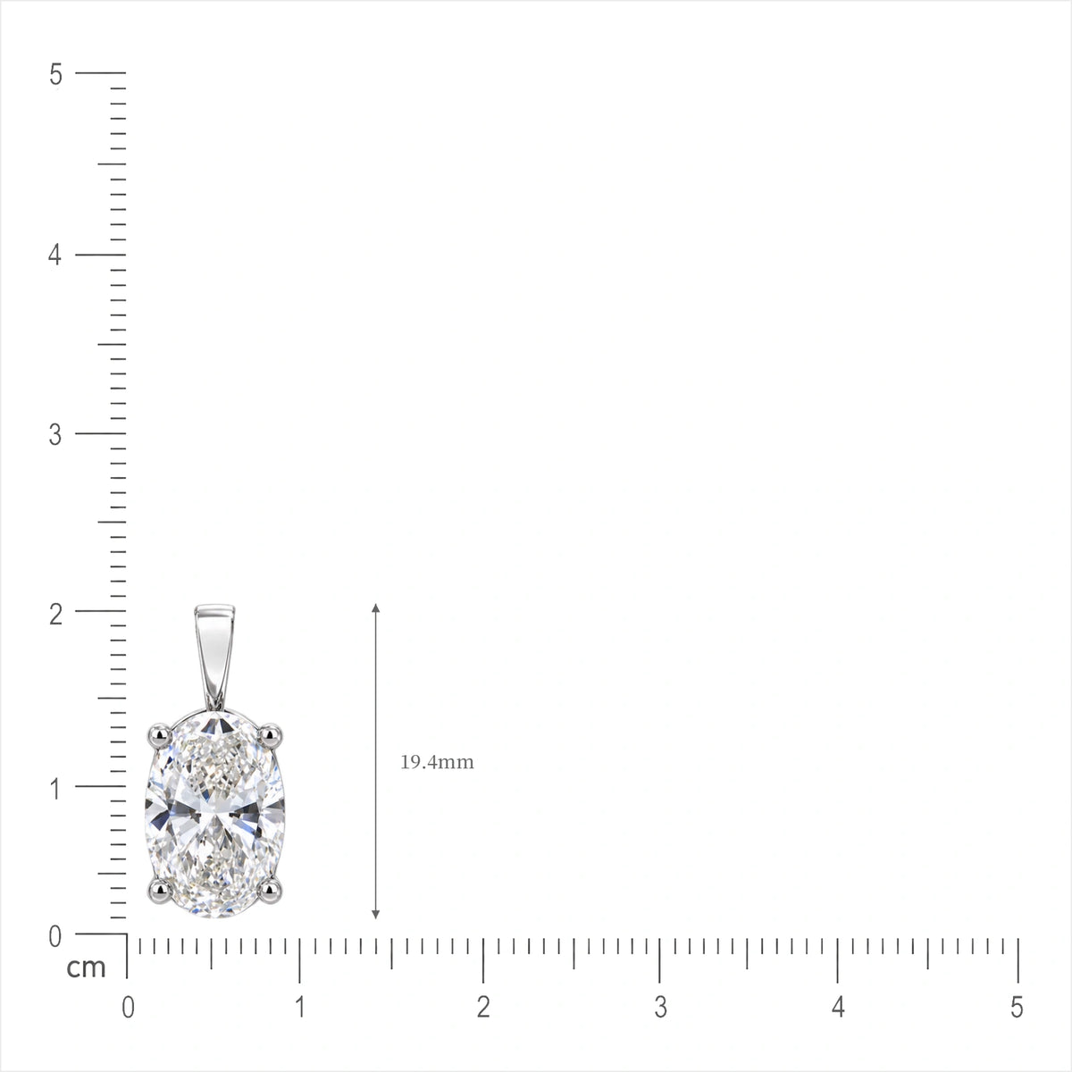 Lab grown 4 Ct Oval Solitaire Pendant by Fortune Jewellery 