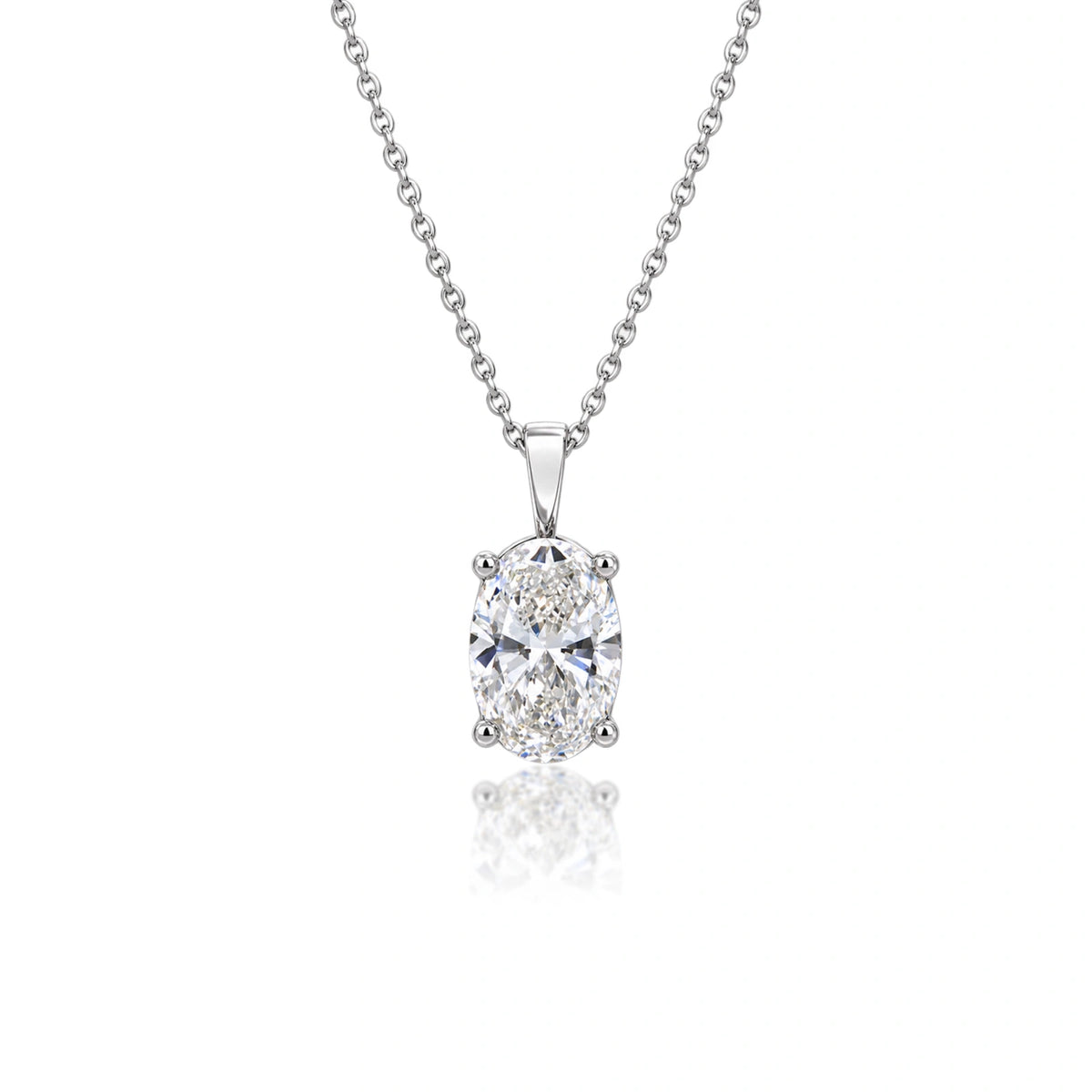 4 Ct Oval Solitaire Pendant by Fortune Jewellery 
