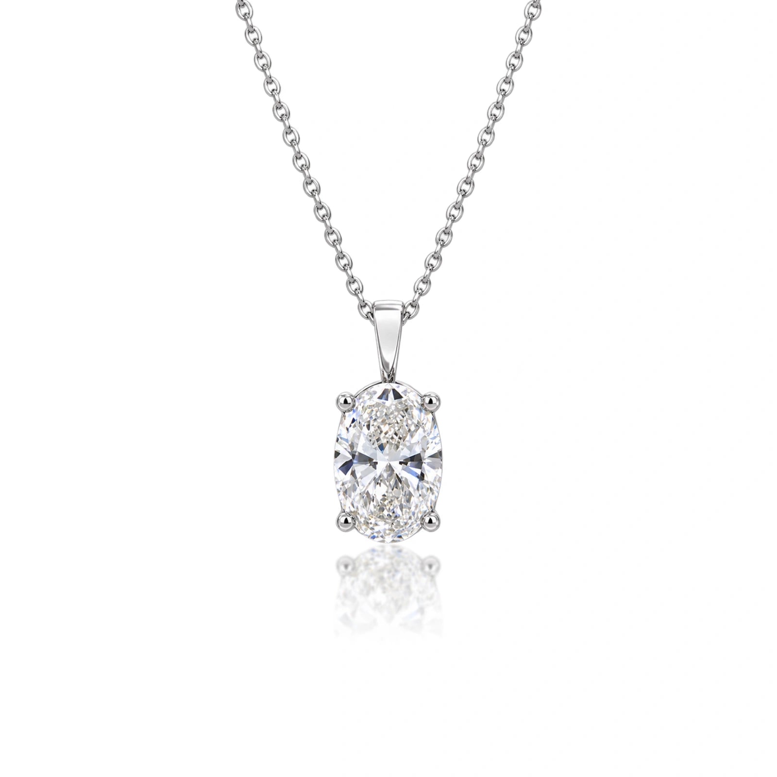 5 Ct Oval Solitaire Pendant