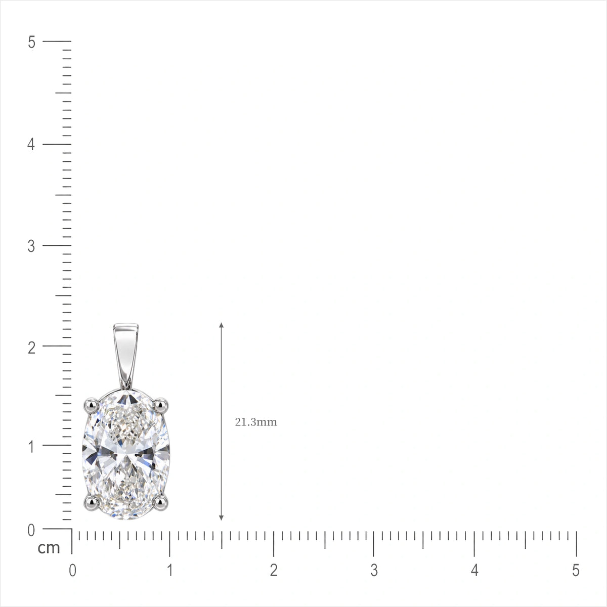 Lab grown 5 Ct Oval Solitaire Pendant by Fortune Jewellery 