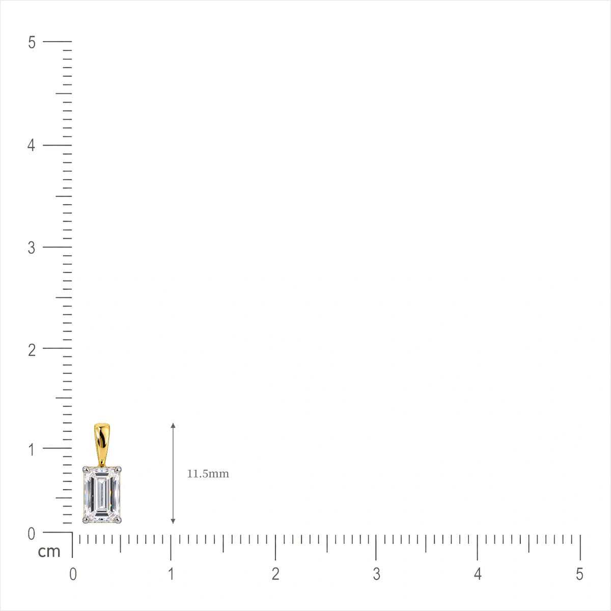 Lab grown 0.5 Carat Emerald-Cut Diamond Solitaire Pendant