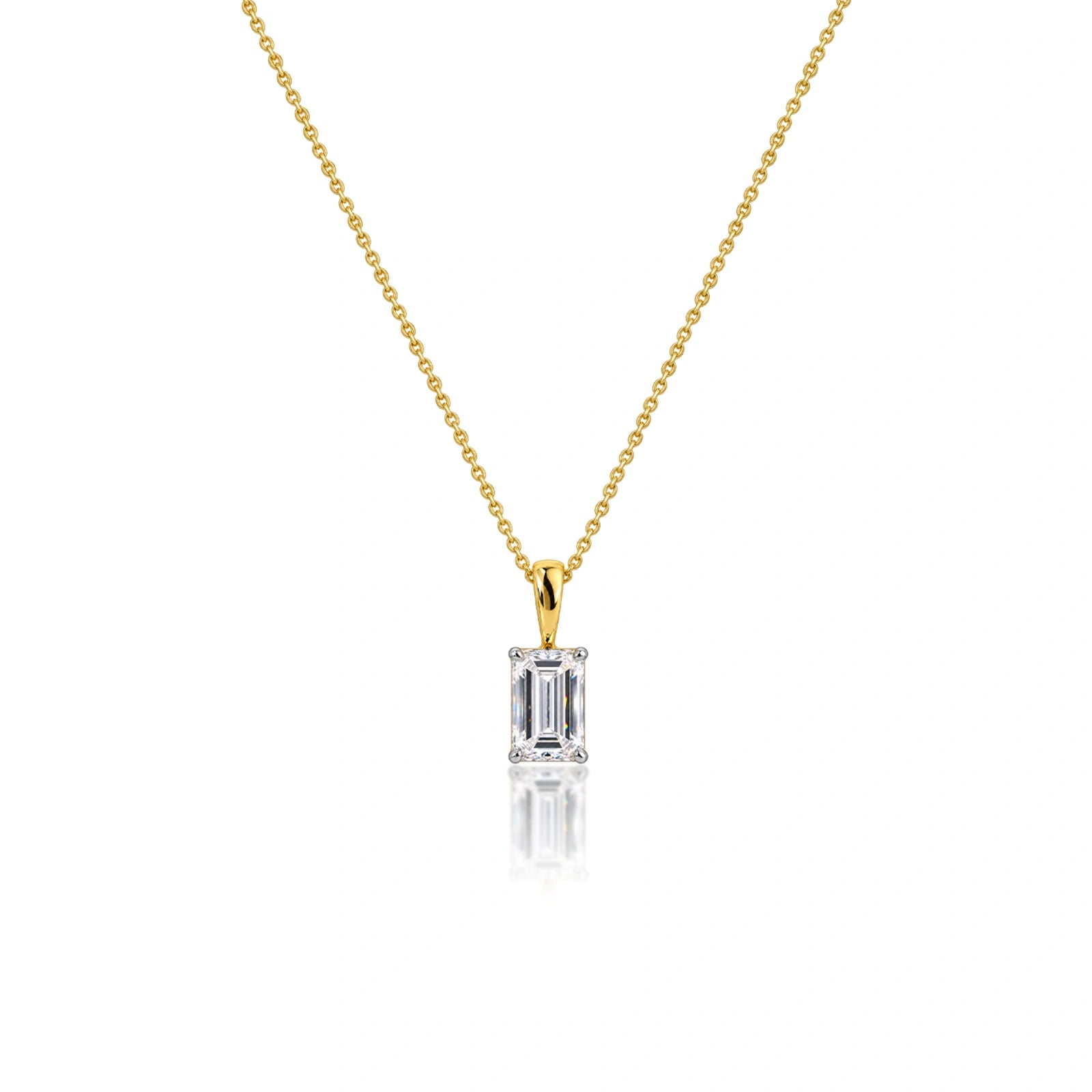 0.5 Carat Emerald-Cut Diamond Solitaire Pendant by Fortune Jewellery