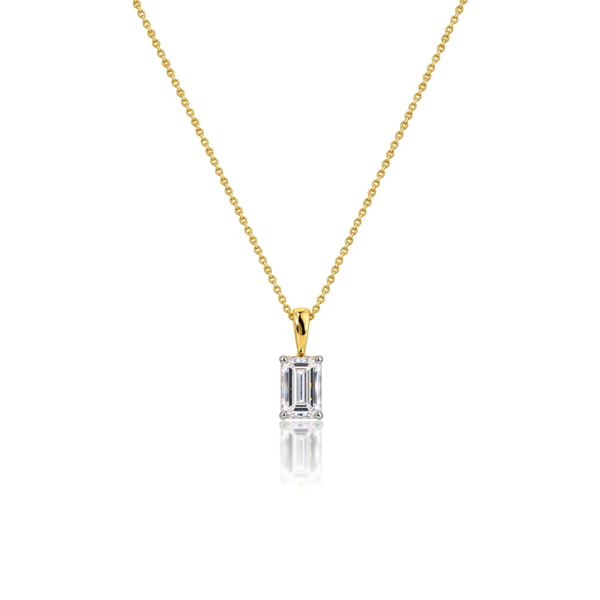 0.5 Carat Emerald-Cut Diamond Solitaire Pendant by Fortune Jewellery