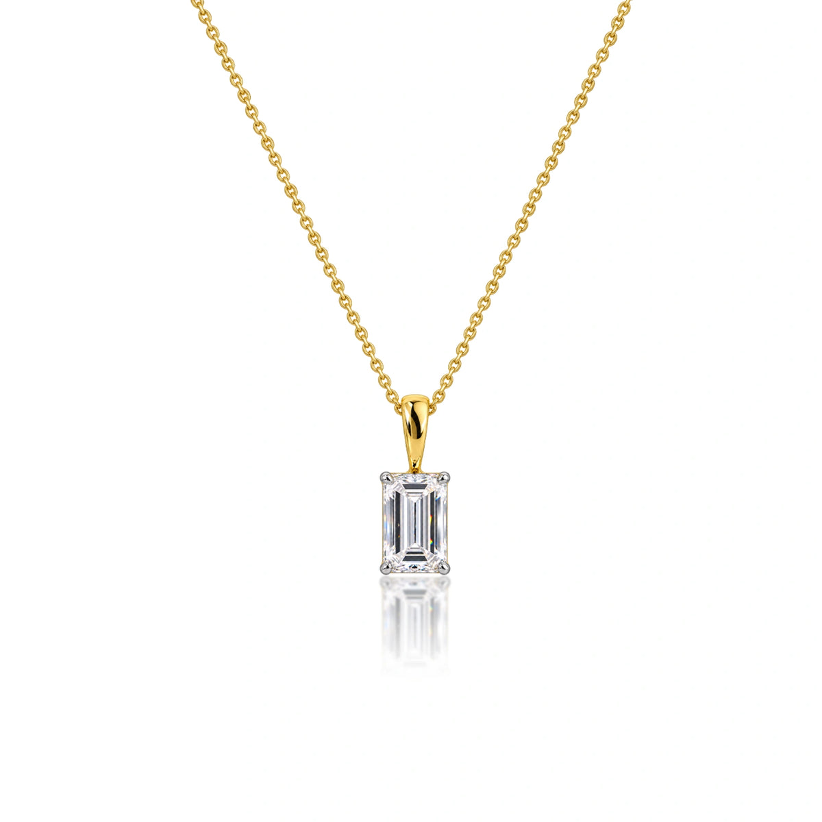0.75 Ct Emerald-Cut Diamond Solitaire Pendant by Fortune Jewellery