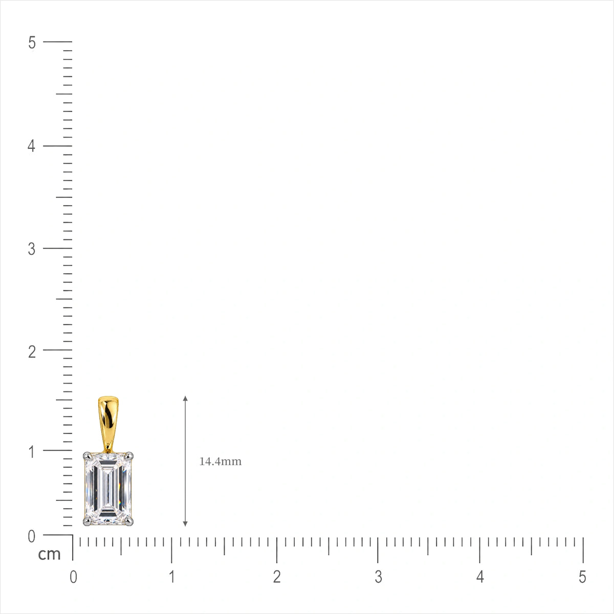 2 Ct Emerald-Cut Diamond Solitaire Pendant by Fortune