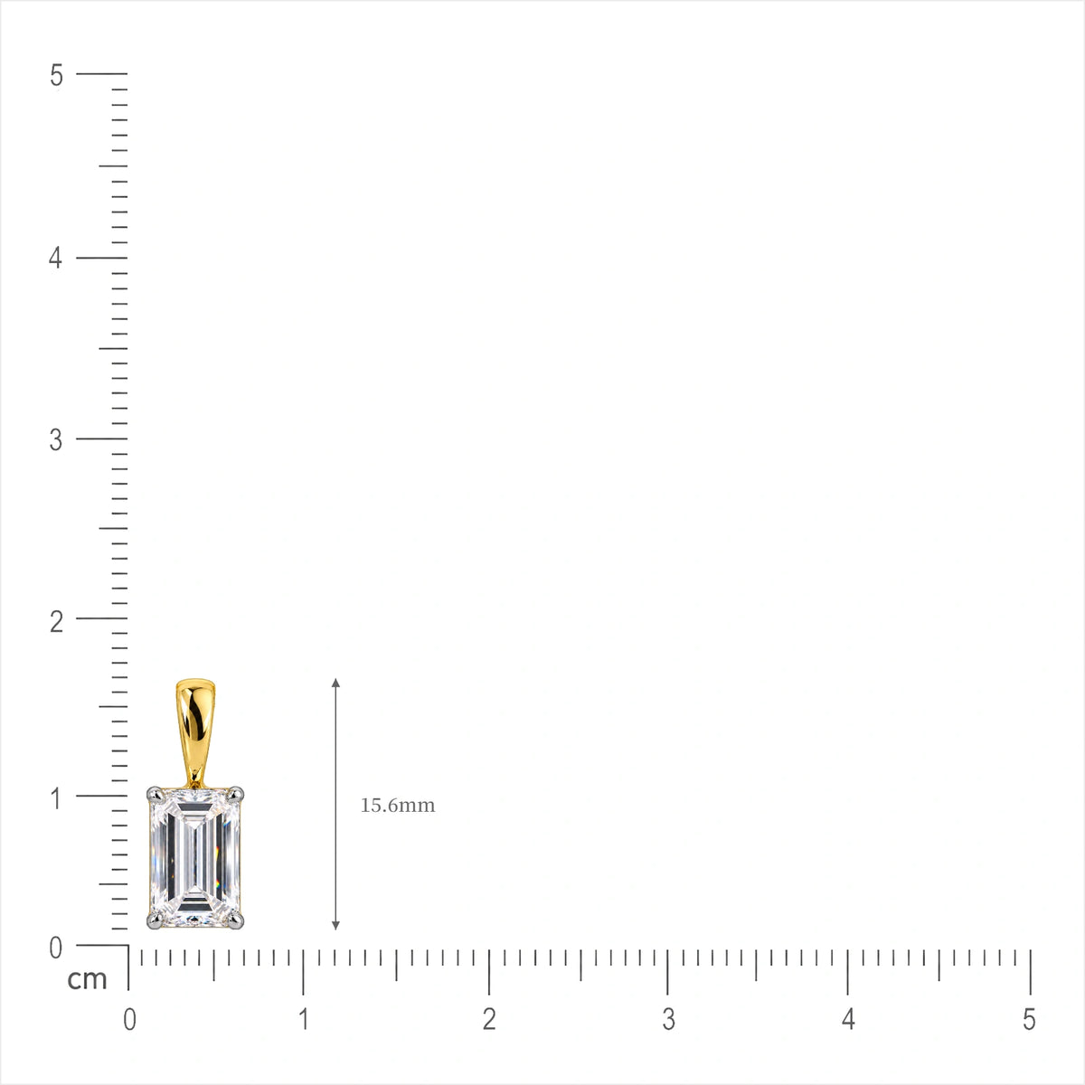 3 Carat Emerald-Cut Diamond Solitaire Pendant by Fortune
