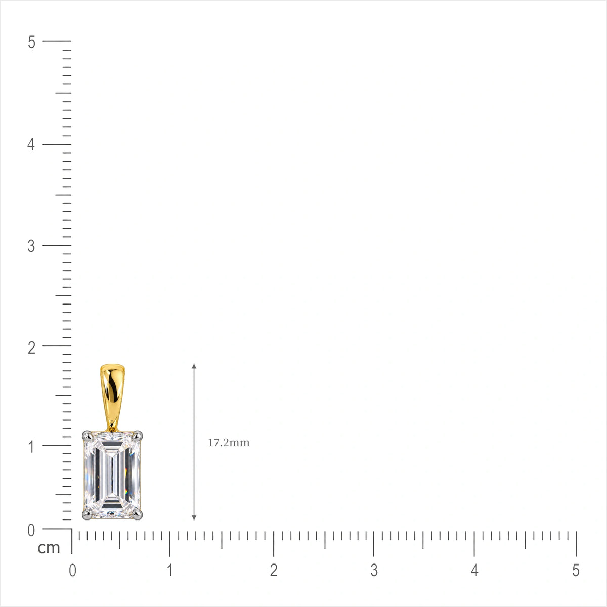 4 Ct Emerald-Cut Diamond Solitaire Pendant by Fortune