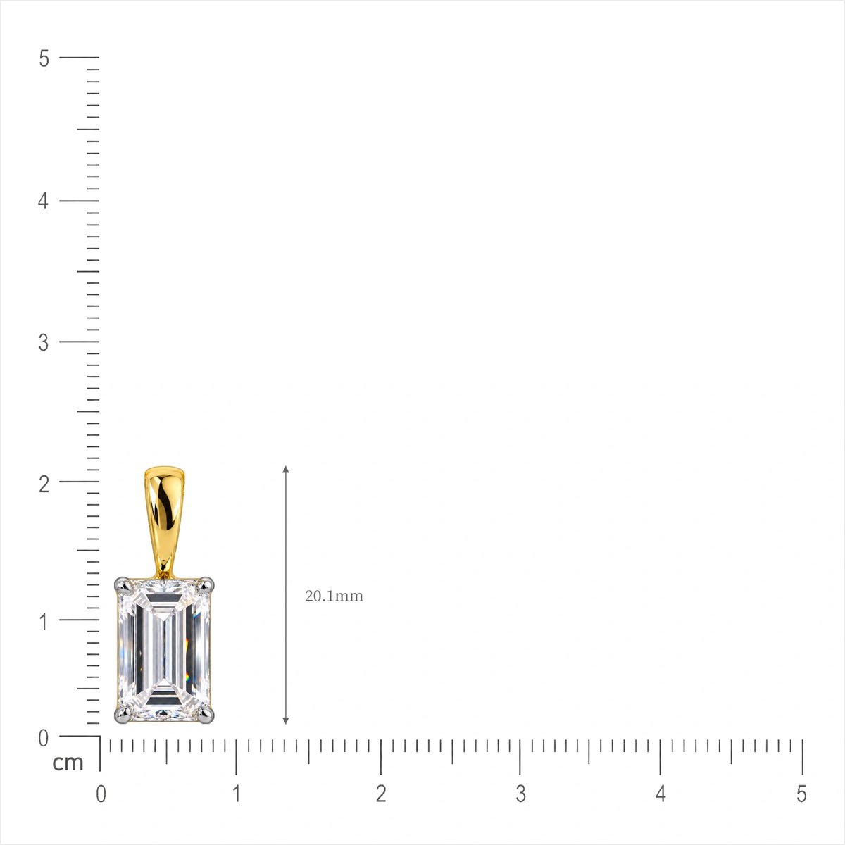 5 Carat Emerald-Cut Diamond Solitaire Pendant by Fortune