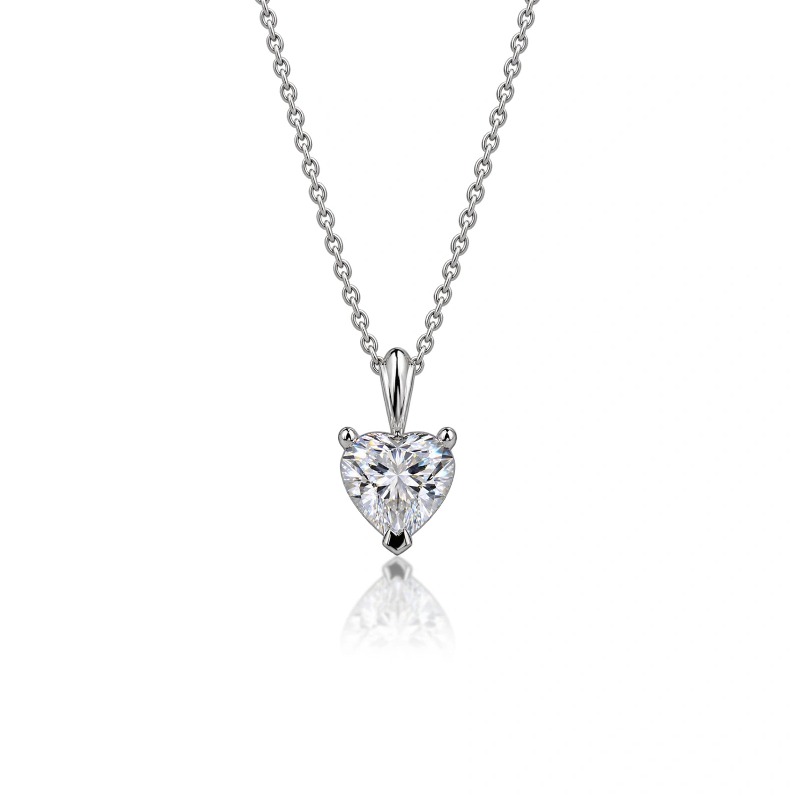 2 Ct Heart Cut Diamond Solitaire Pendant by Fortune Jewellery 