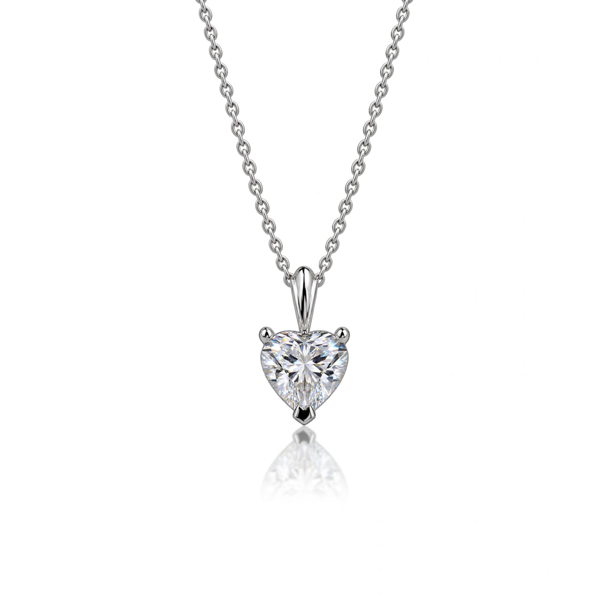 2 Ct Heart Cut Diamond Solitaire Pendant by Fortune Jewellery 