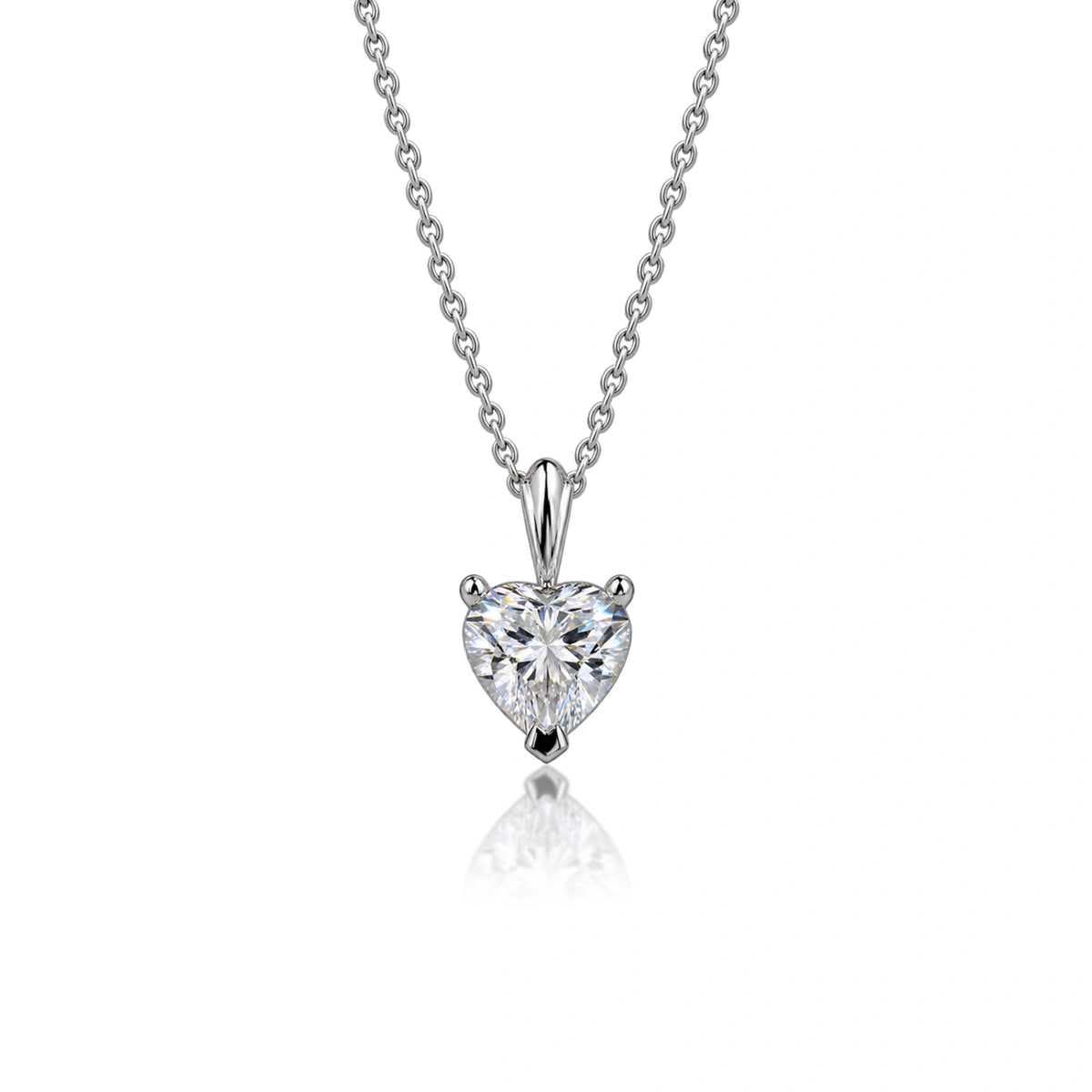 3 Ct Heart Cut Diamond Solitaire Pendant by Fortune Jewellery 