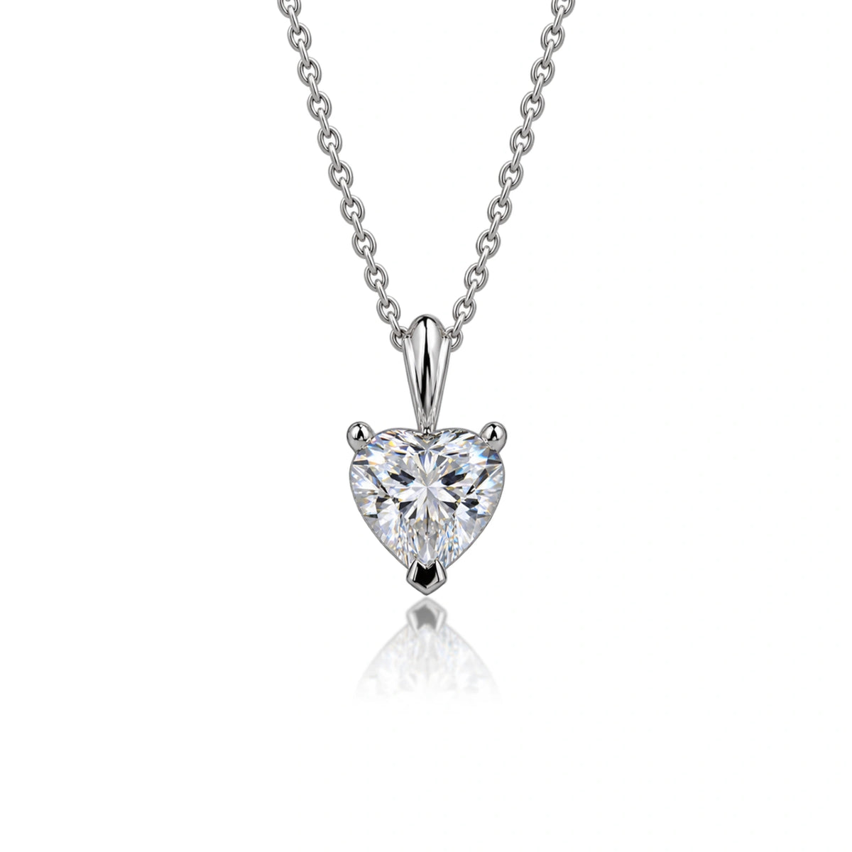5 Ct Heart Cut Diamond Solitaire Pendant by Fortune Jewellery 