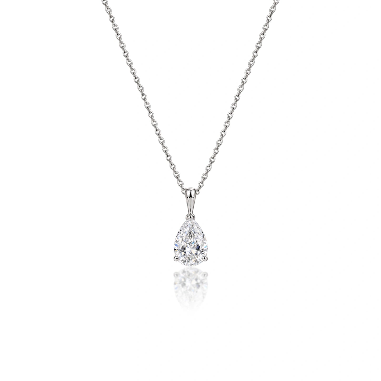 0.75 Ct Pear Solitaire Pendant by Fortune Jewellery 