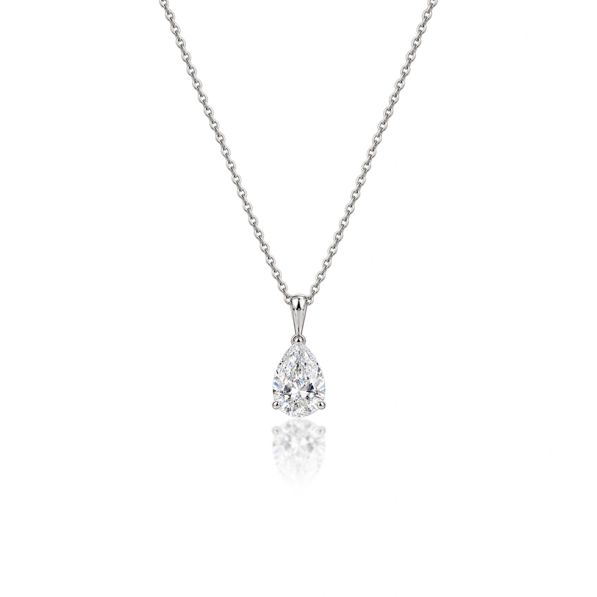 0.75 Ct Pear Solitaire Pendant by Fortune Jewellery 