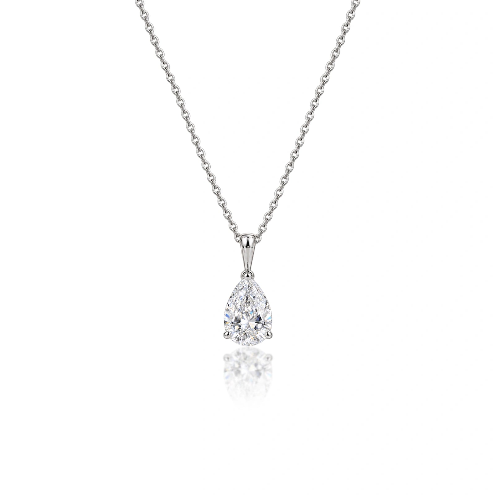 1 Ct Pear Solitaire Pendant by Fortune Jewellery 