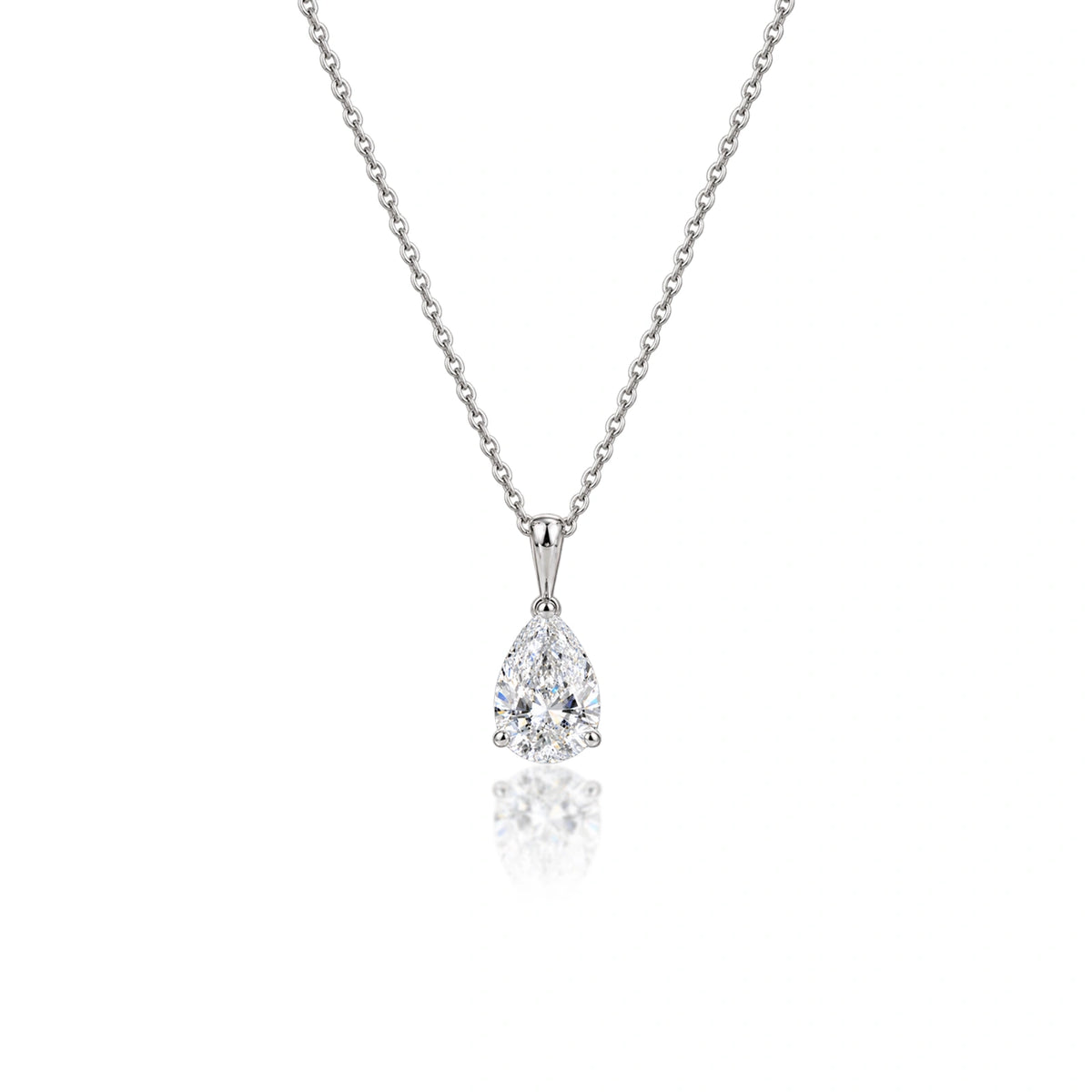 1 Ct Pear Solitaire Pendant by Fortune Jewellery 