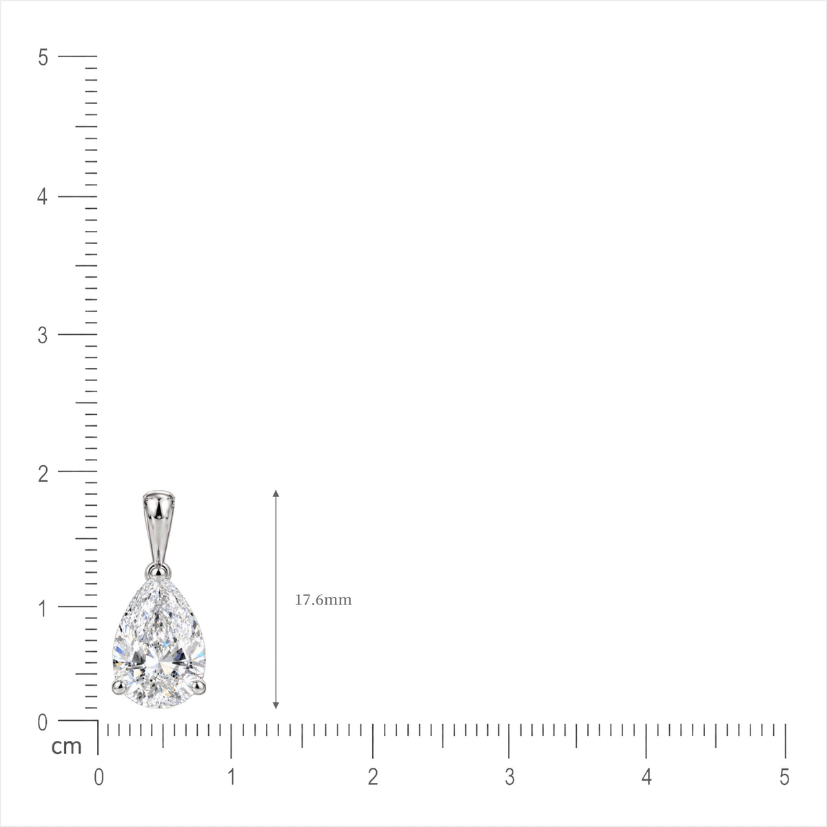 Lab grown 2 Ct Pear Solitaire Pendant by Fortune Jewellery 