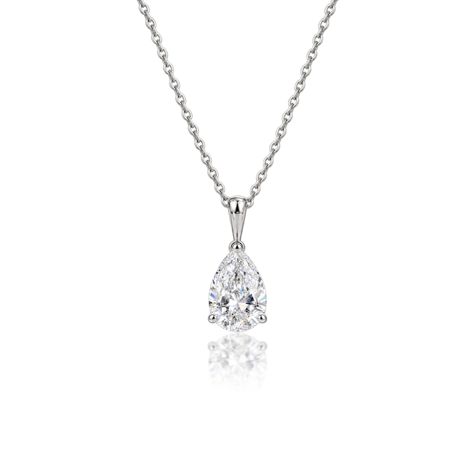 2 Ct Pear Solitaire Pendant by Fortune Jewellery 